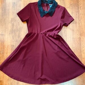 Discontinued Burgundy Hot Topic Dress Wednesday Adams Aesthetic [size medium]